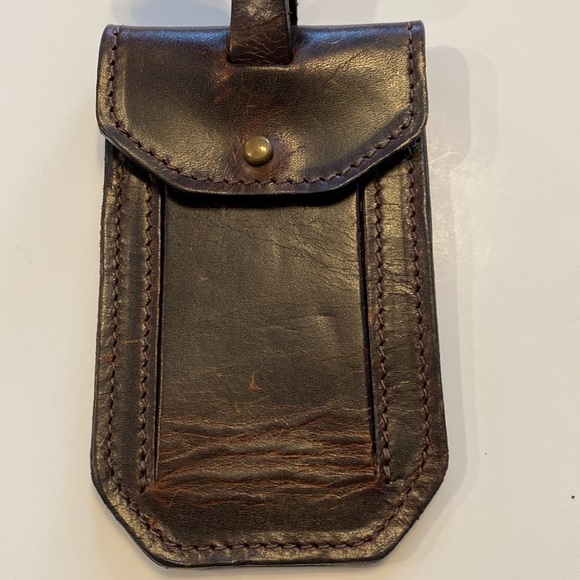 1 Brown Moore & Giles luggage tag THICK, STURDY LEATHER! Used Unisex Men Women’s - Picture 1 of 10